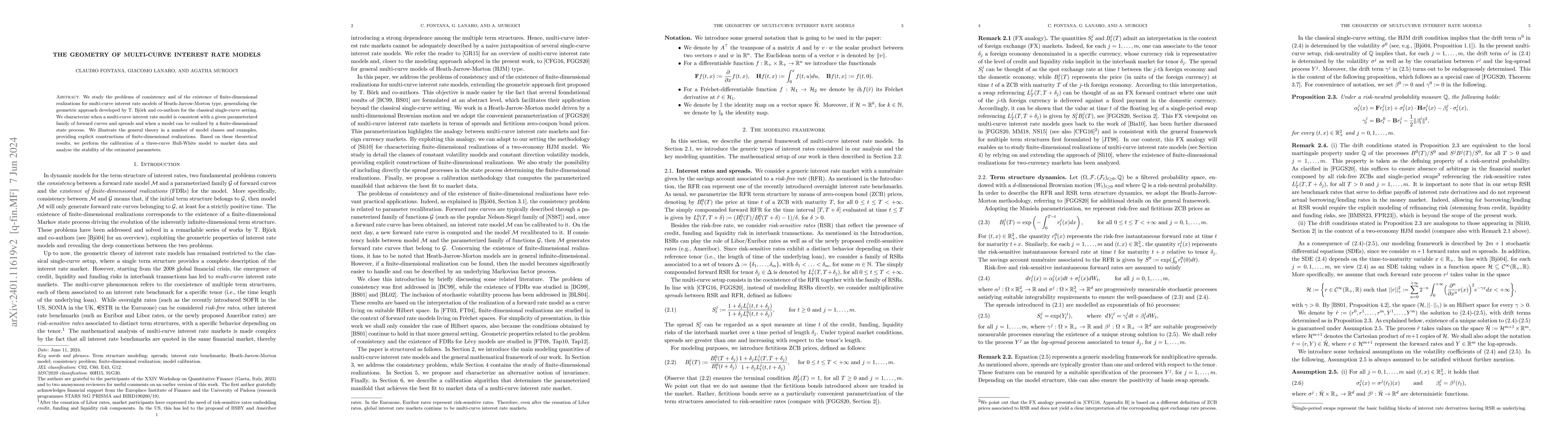 Thumbnail for The geometry of multi-curve interest rate models