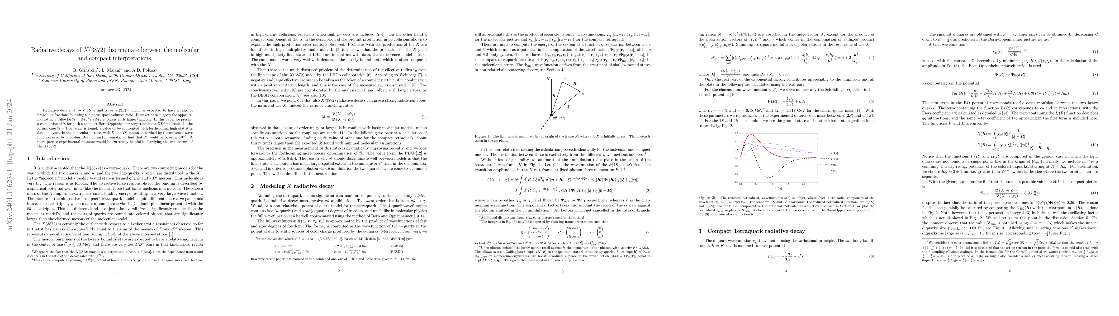 Thumbnail for Radiative decays of X(3872) discriminate between the molecular and
  compact interpretations