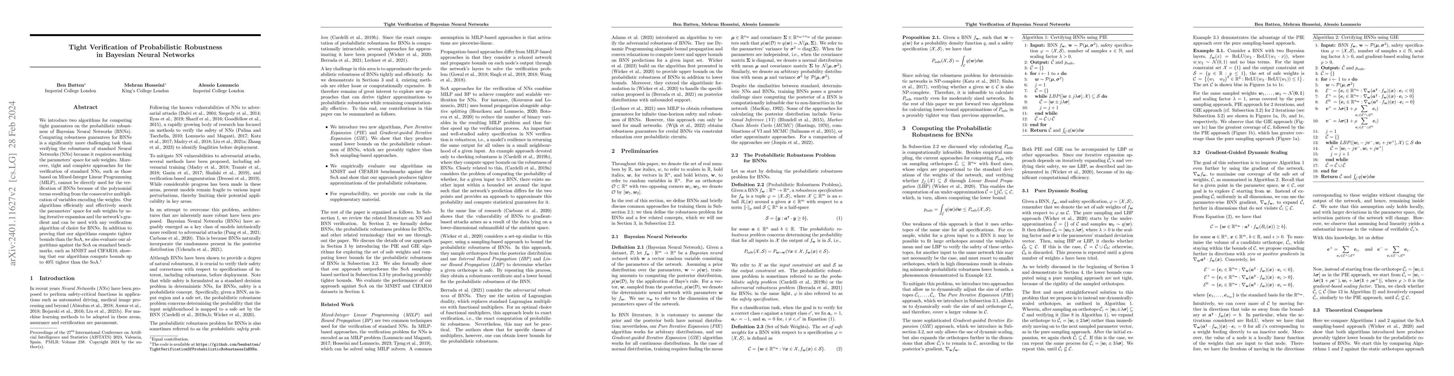 Thumbnail for Tight Verification of Probabilistic Robustness in Bayesian Neural
  Networks