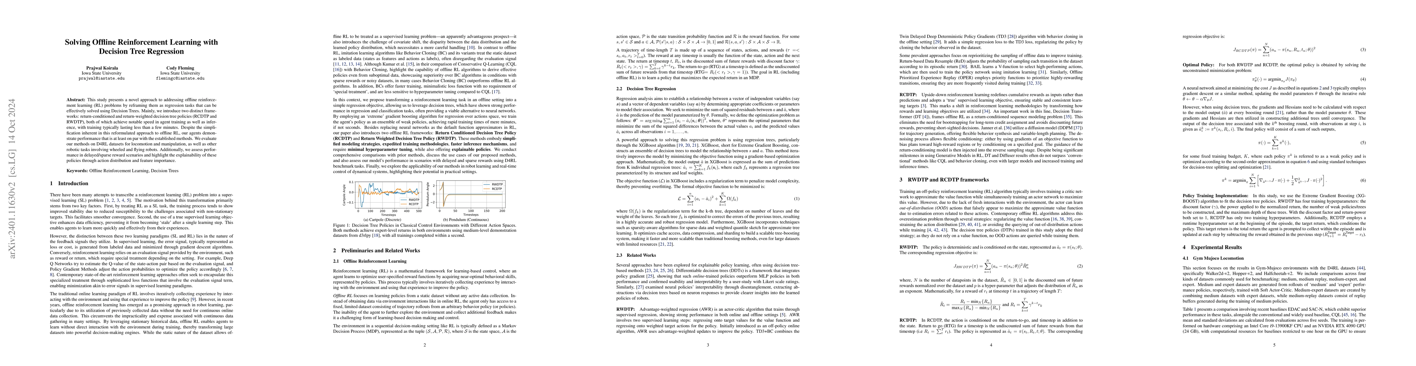 Thumbnail for Reframing Offline Reinforcement Learning as a Regression Problem