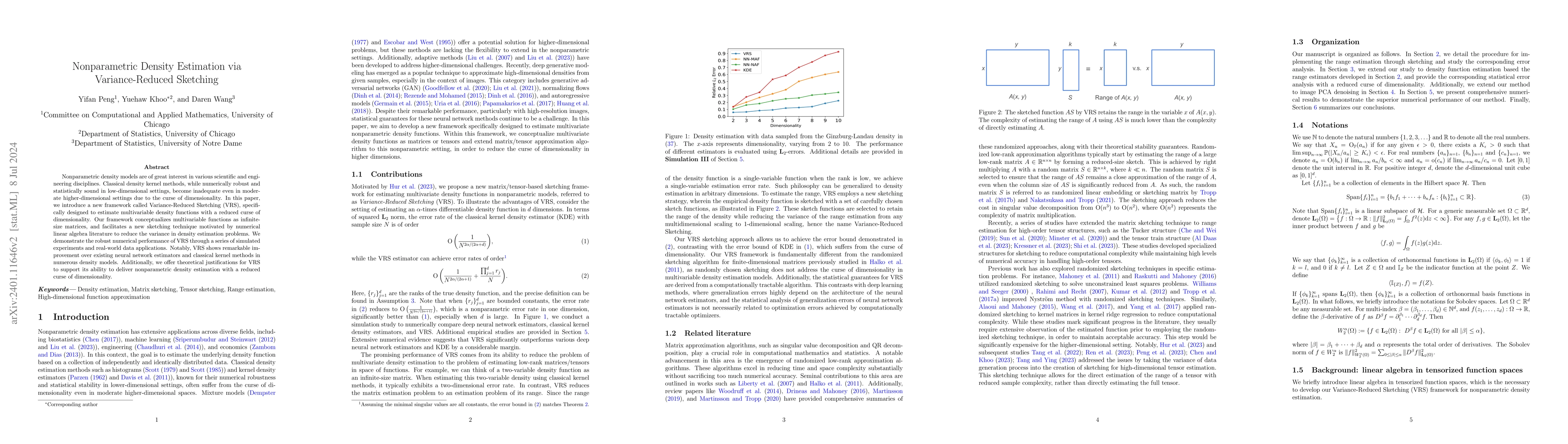 Thumbnail for Nonparametric Density Estimation via Variance-Reduced Sketching