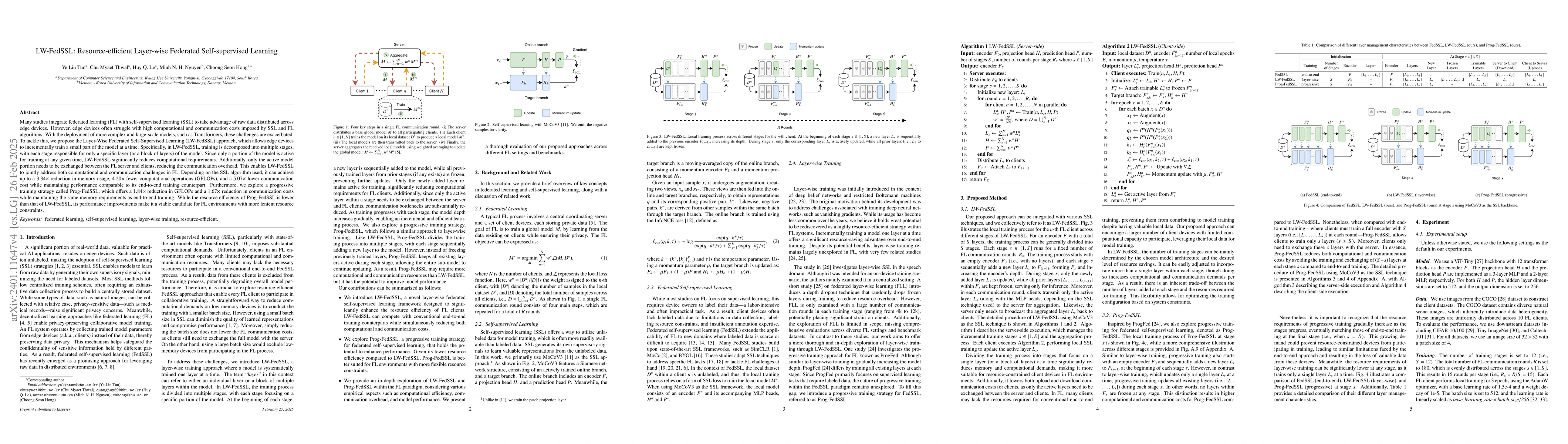 Thumbnail for LW-FedSSL: Resource-efficient Layer-wise Federated Self-supervised
  Learning