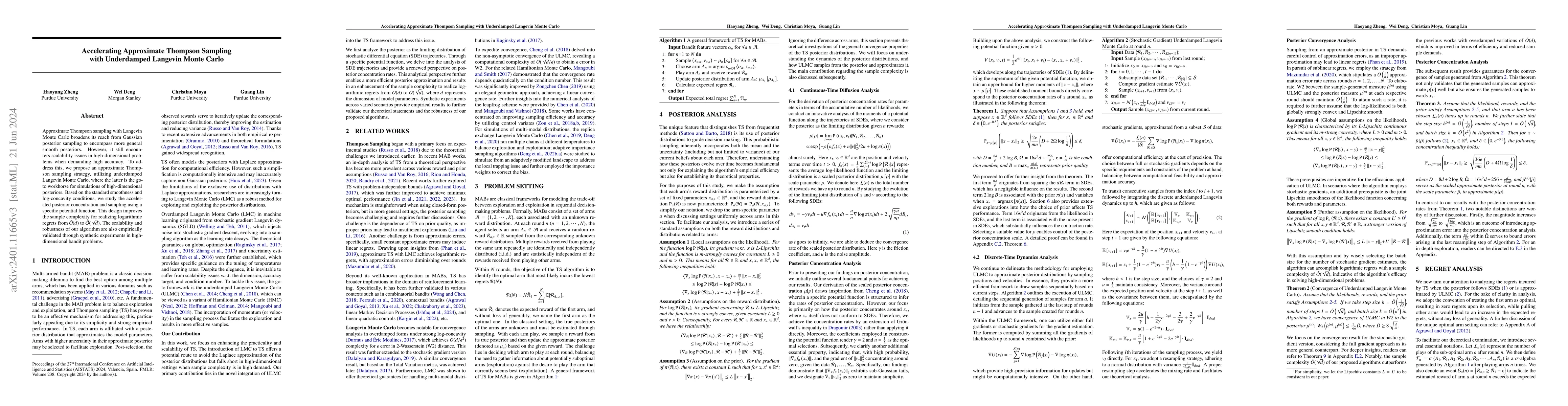 Thumbnail for Accelerating Approximate Thompson Sampling with Underdamped Langevin
  Monte Carlo
