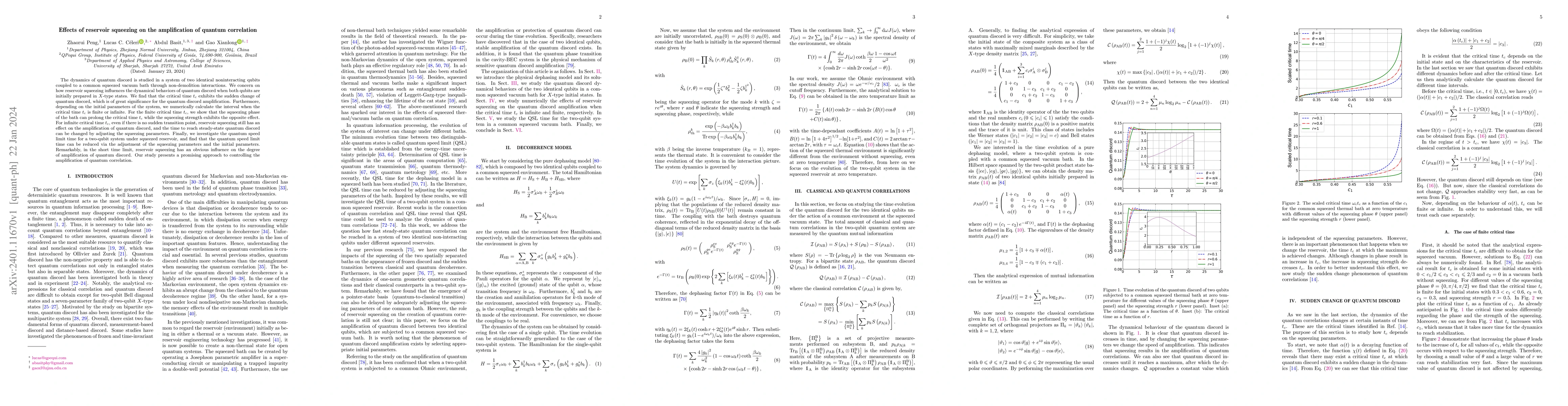 Thumbnail for Effects of reservoir squeezing on the amplification of quantum
  correlation