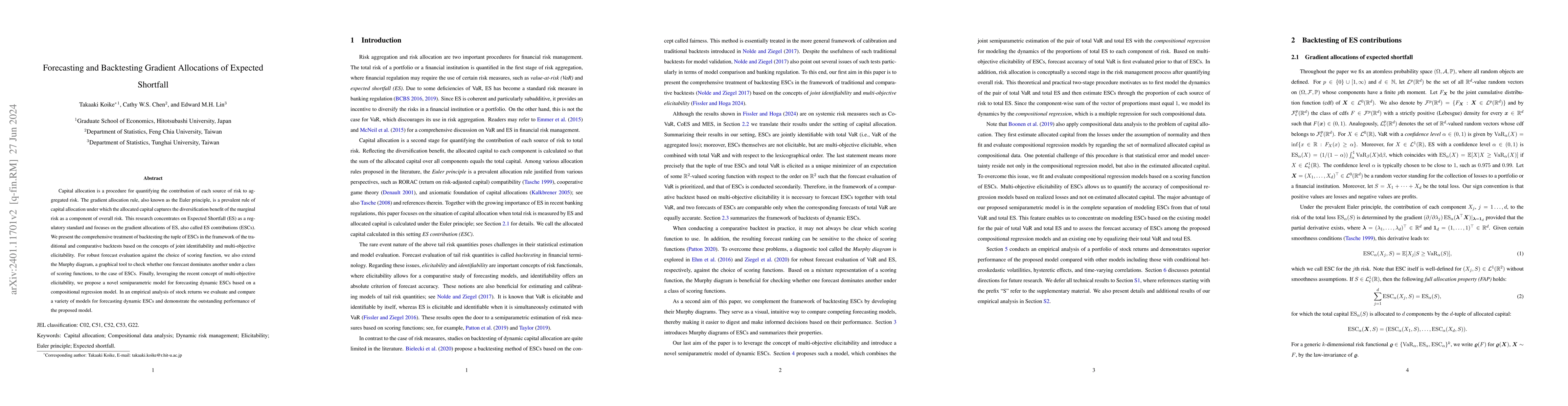 Thumbnail for Forecasting and Backtesting Gradient Allocations of Expected Shortfall