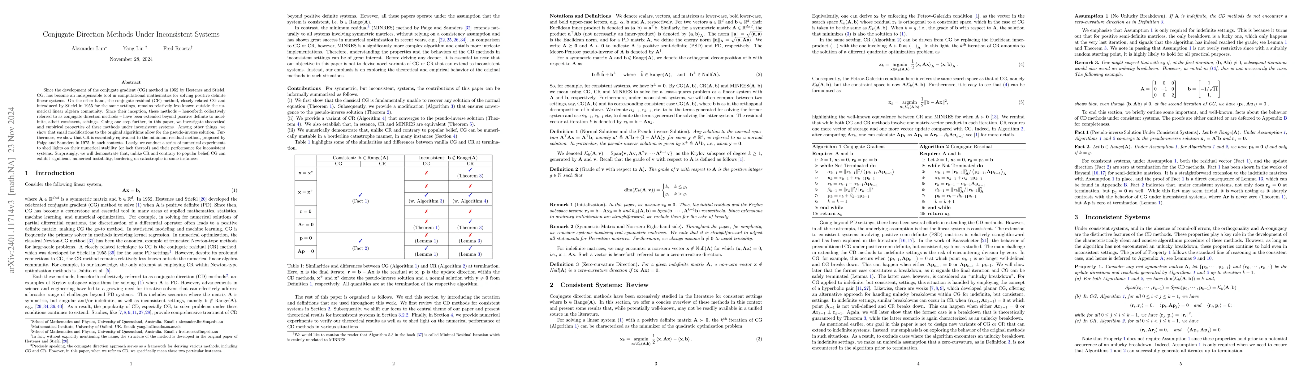 Thumbnail for Conjugate Direction Methods Under Inconsistent Systems