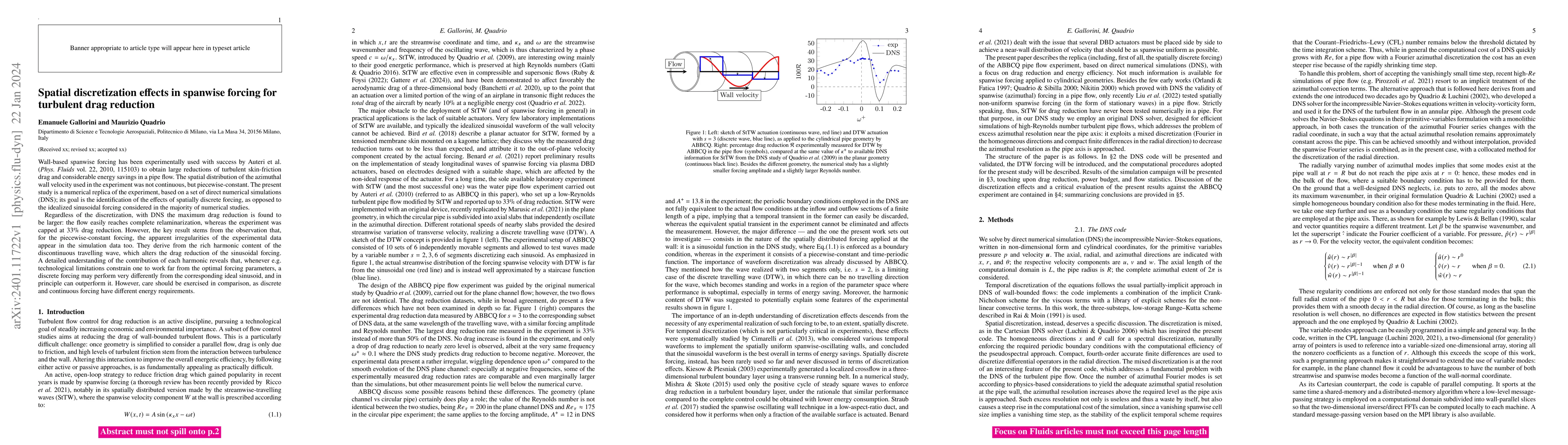 Thumbnail for Spatial discretization effects in spanwise forcing for turbulent drag
  reduction
