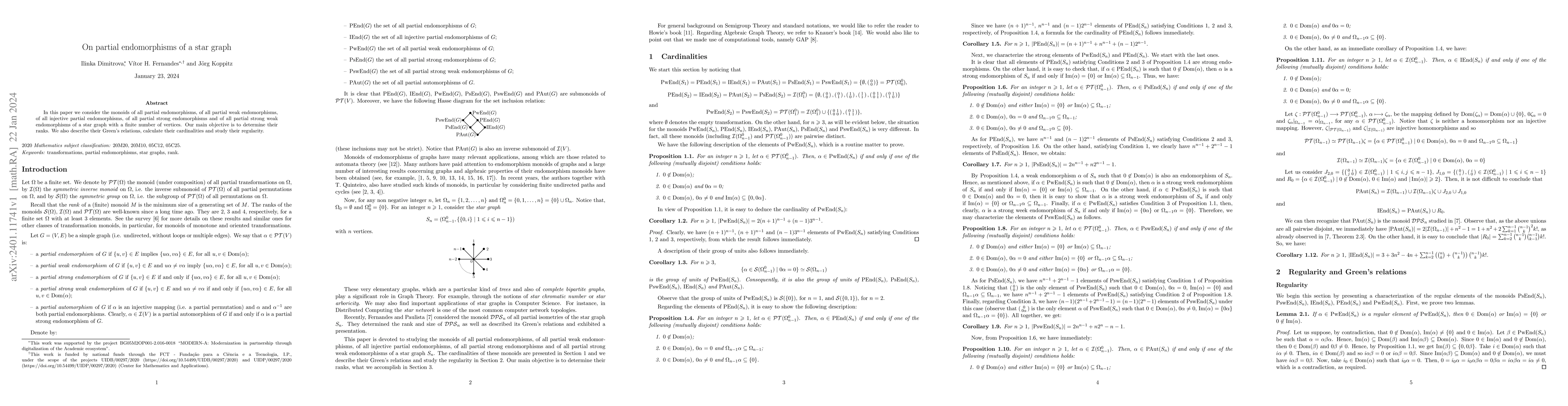 Thumbnail for On partial endomorphisms of a star graph