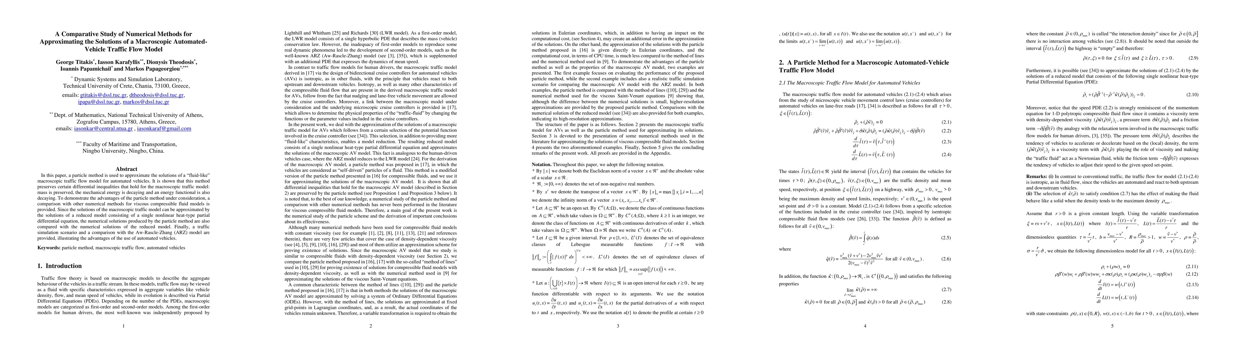 Thumbnail for A Comparative Study of Numerical Methods for Approximating the Solutions
  of a Macroscopic Automated-Vehicle Traffic Flow Model