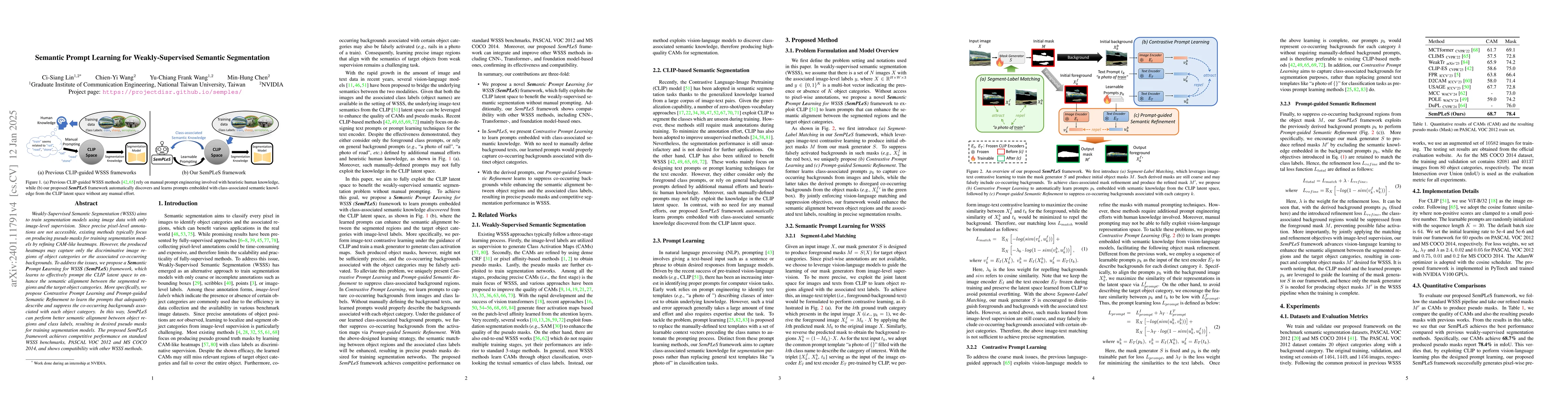 Thumbnail for SemPLeS: Semantic Prompt Learning for Weakly-Supervised Semantic
  Segmentation