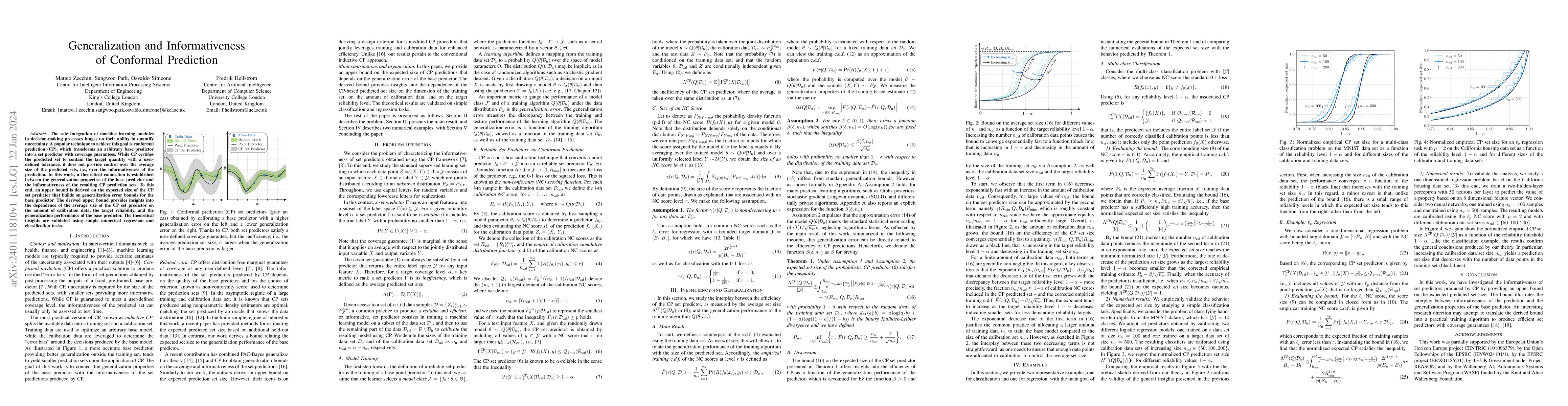 Thumbnail for Generalization and Informativeness of Conformal Prediction
