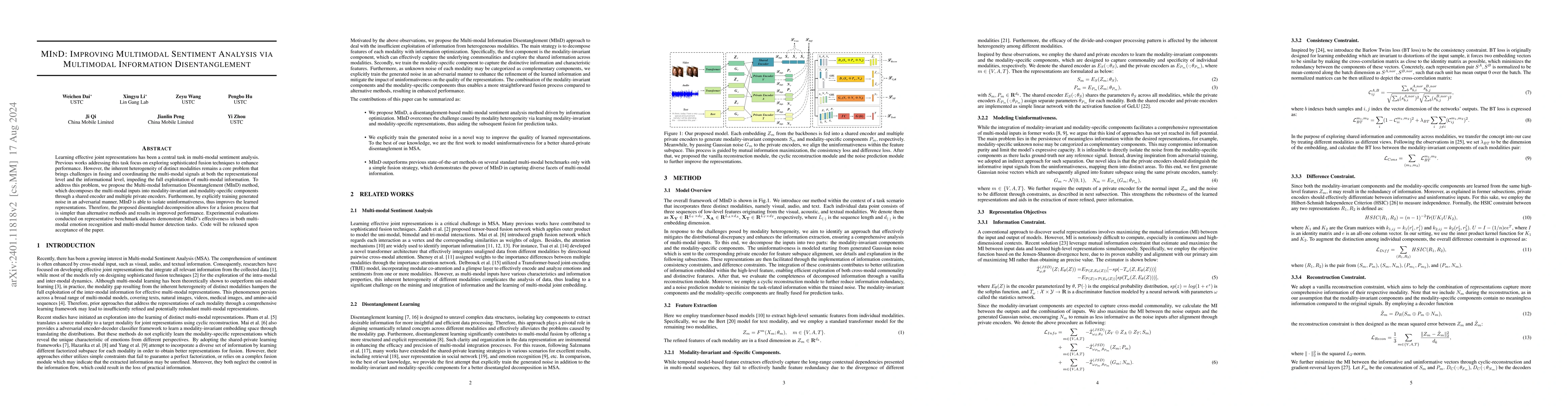 Thumbnail for MInD: Improving Multimodal Sentiment Analysis via Multimodal Information
  Disentanglement