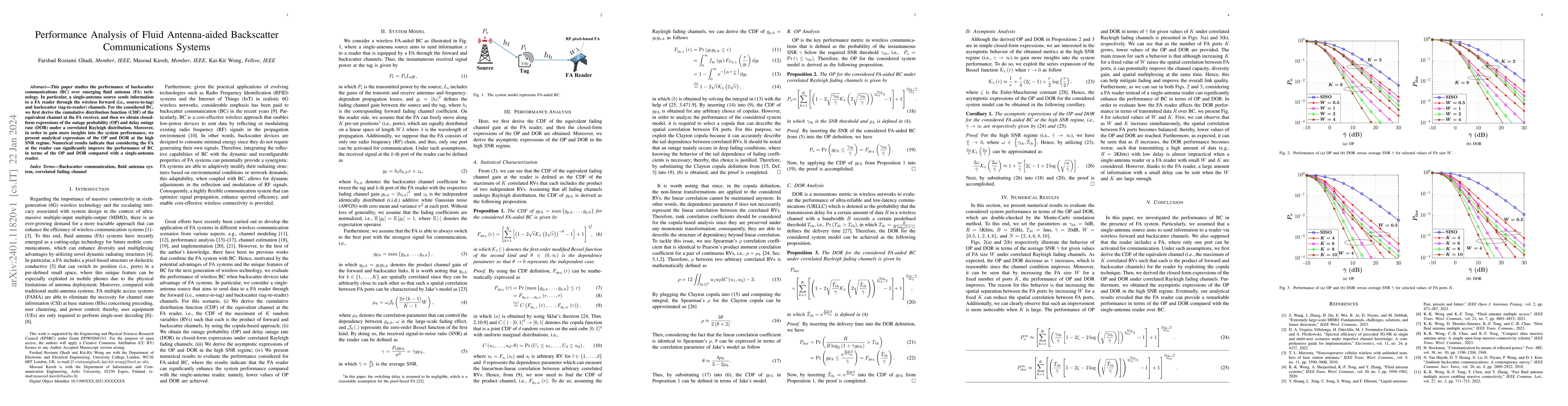 Thumbnail for Performance Analysis of Fluid Antenna-aided Backscatter Communications
  Systems