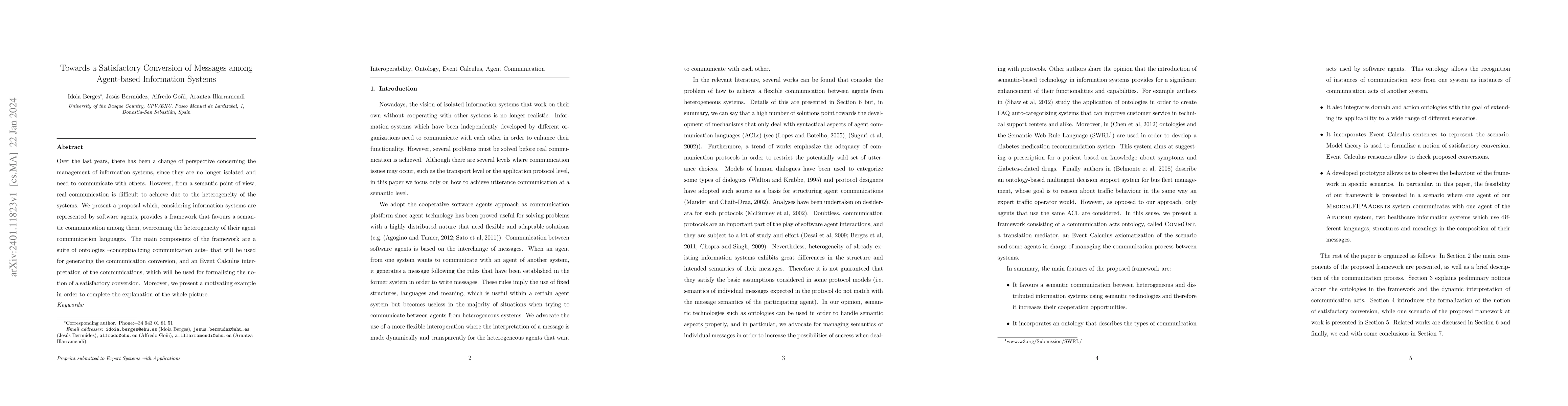 Thumbnail for Towards a satisfactory conversion of messages among agent-based
  information systems