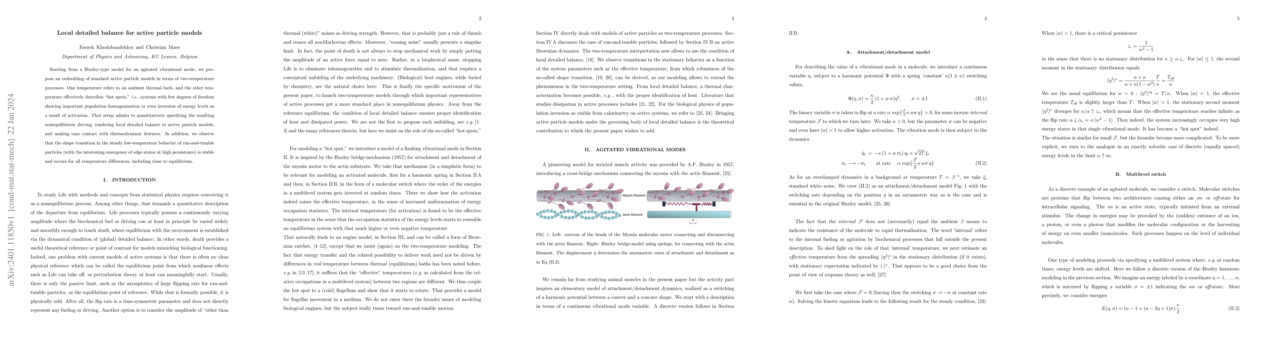 Thumbnail for Local detailed balance for active particle models