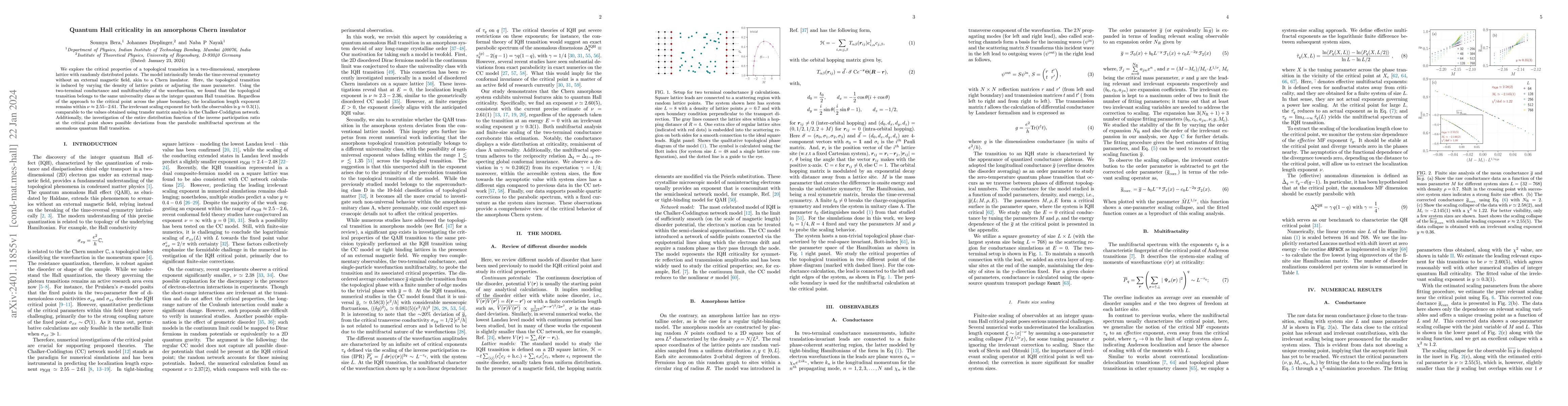 Thumbnail for Quantum Hall criticality in an amorphous Chern insulator