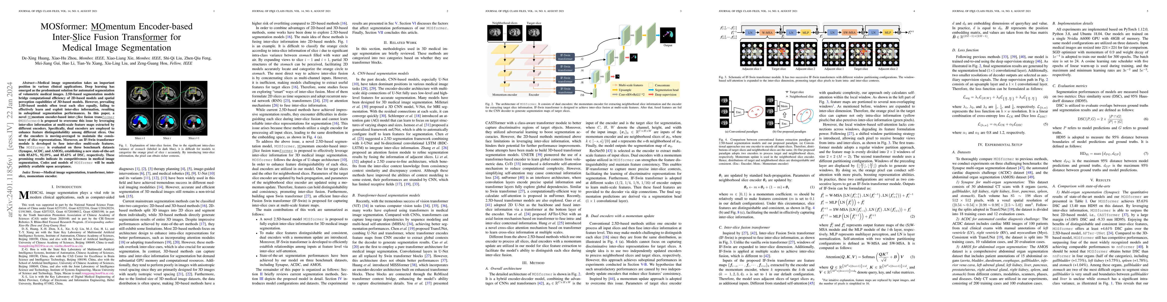 Thumbnail for MOSformer: Momentum encoder-based inter-slice fusion transformer for
  medical image segmentation