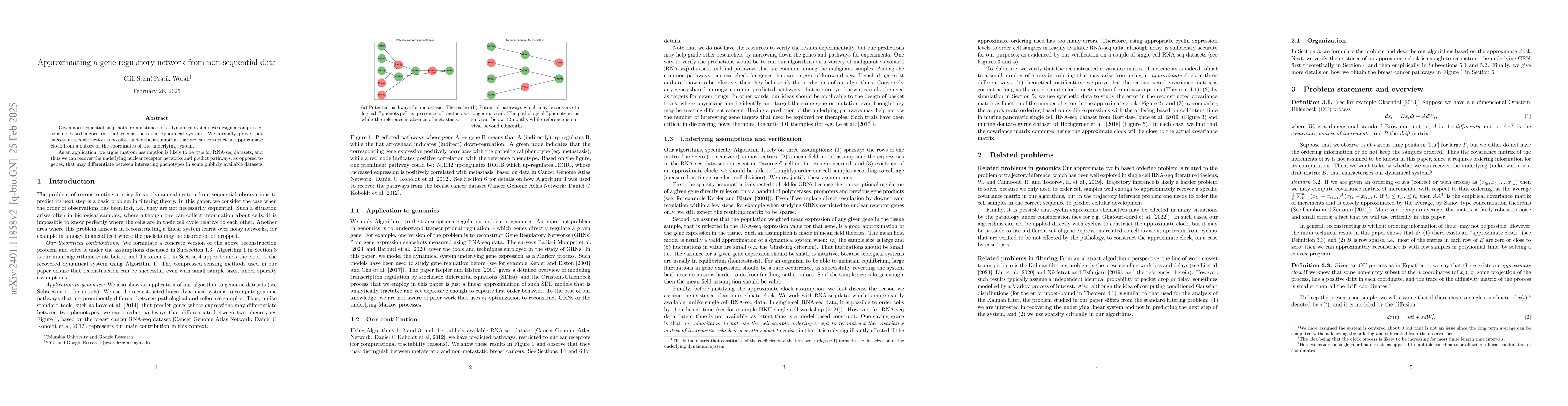 Thumbnail for Approximating a linear dynamical system from non-sequential data