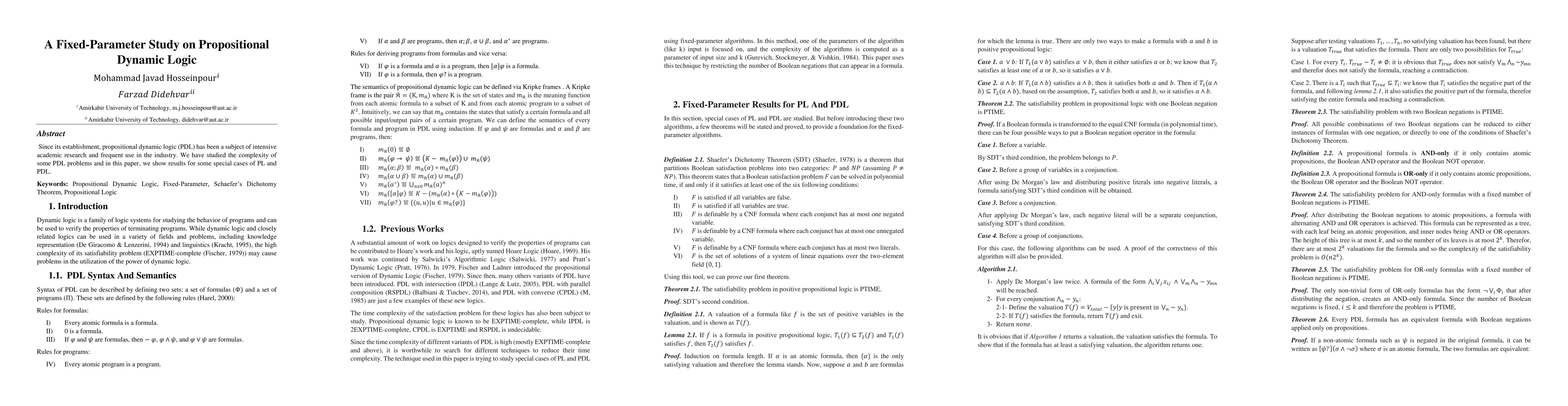Thumbnail for A Fixed-Parameter Study on Propositional Dynamic Logic