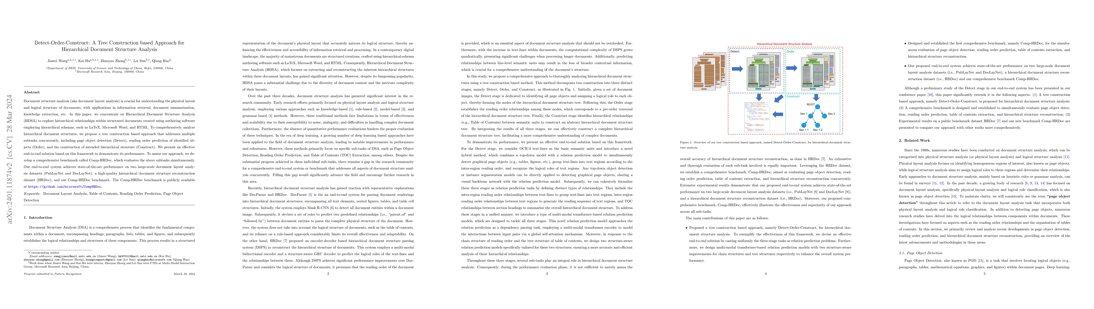 Thumbnail for Detect-Order-Construct: A Tree Construction based Approach for
  Hierarchical Document Structure Analysis