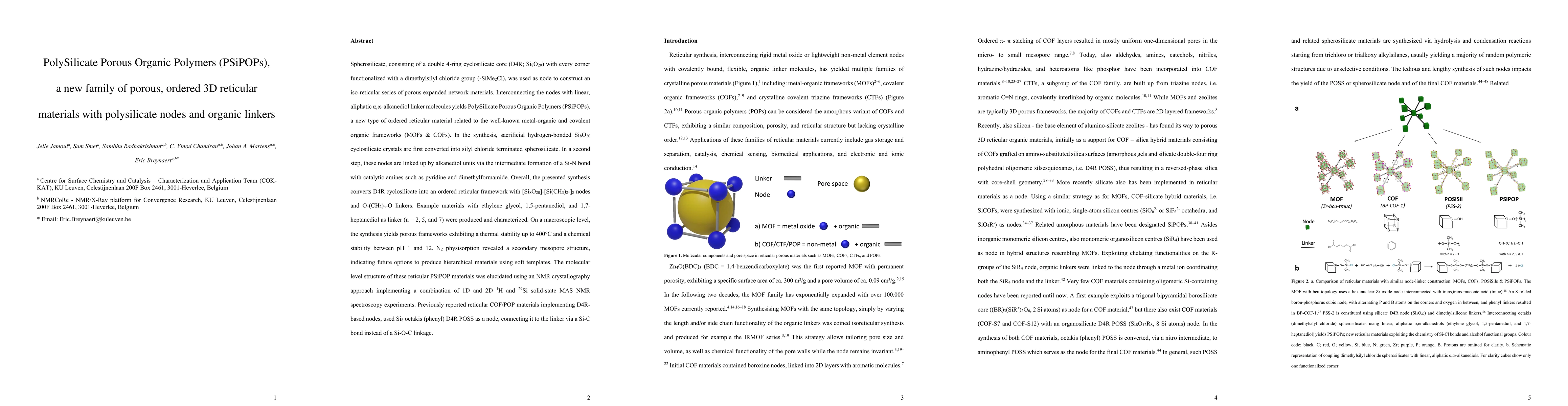 Thumbnail for PolySilicate Porous Organic Polymers (PSiPOPs), a new family of porous,
  ordered 3D reticular materials with polysilicate nodes and organic linkers