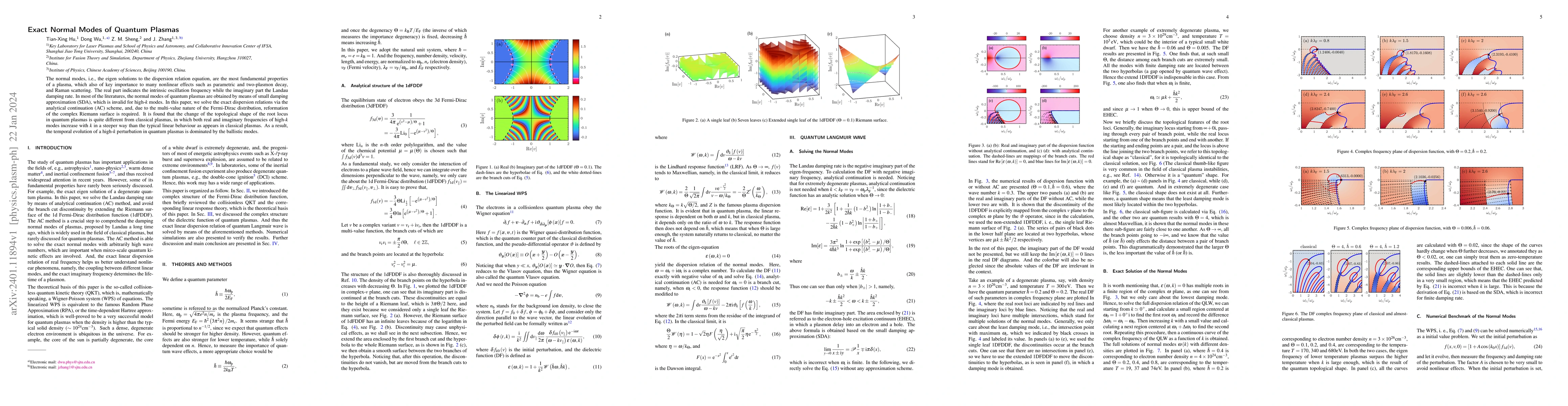 Thumbnail for Exact Normal Modes of Quantum Plasmas