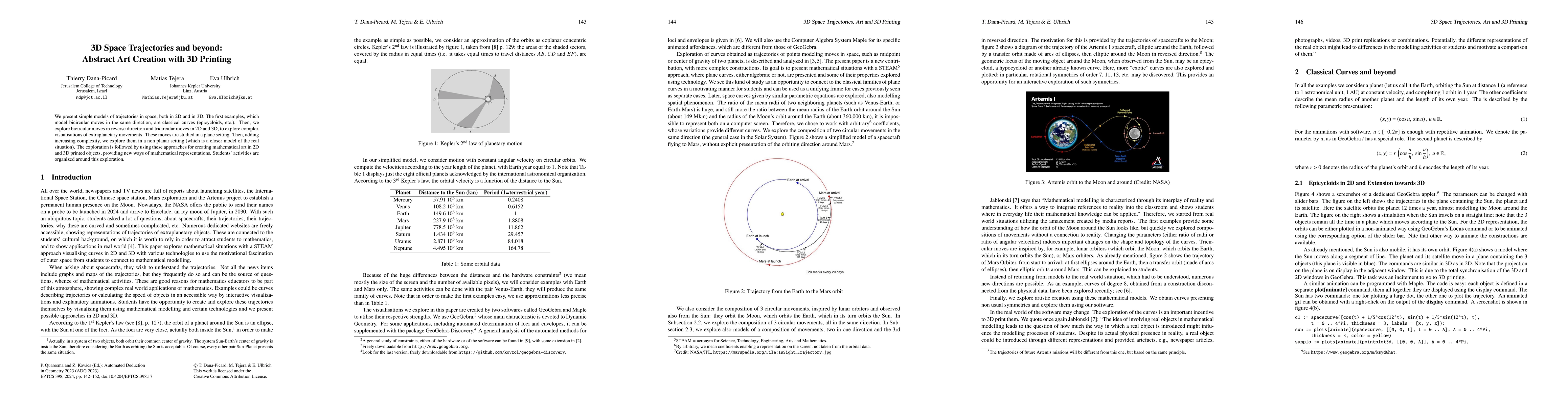 Thumbnail for 3D Space Trajectories and beyond: Abstract Art Creation with 3D Printing