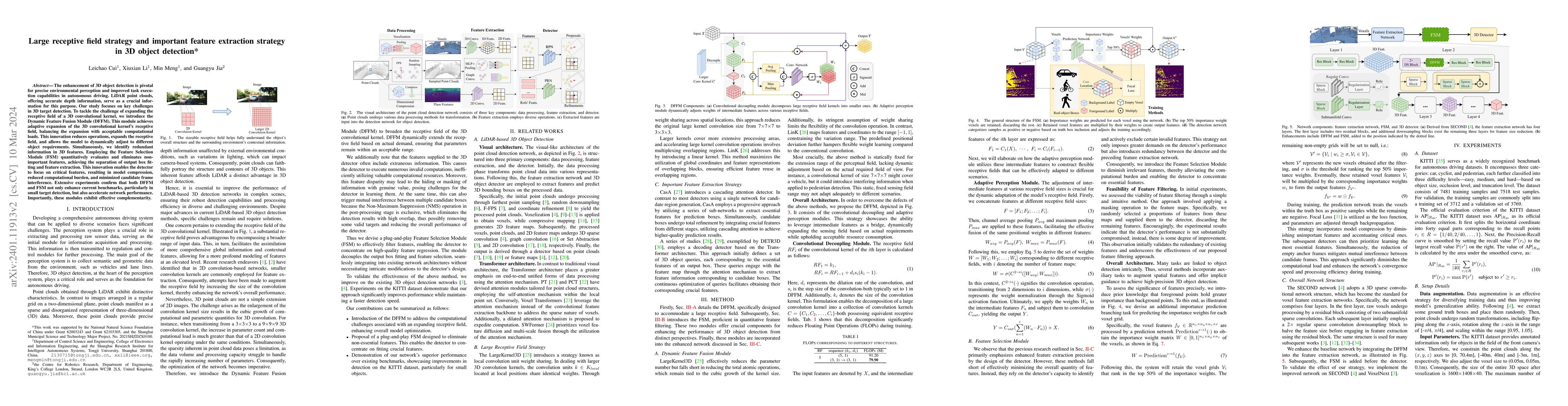 Thumbnail for Large receptive field strategy and important feature extraction strategy
  in 3D object detection
