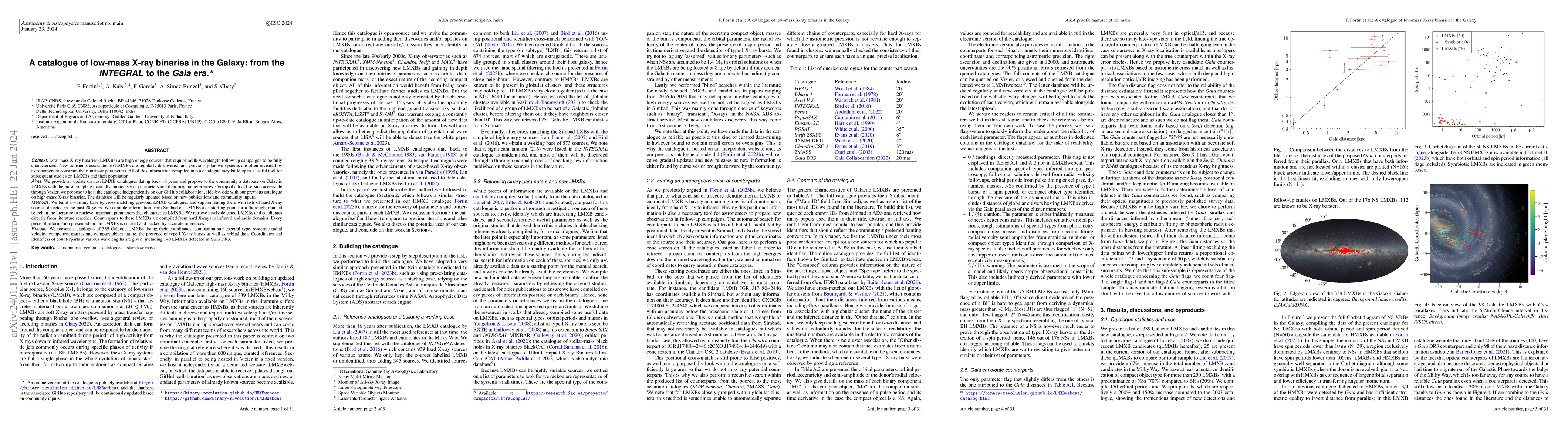 Thumbnail for A catalogue of low-mass X-ray binaries in the Galaxy: from the INTEGRAL
  to the Gaia era