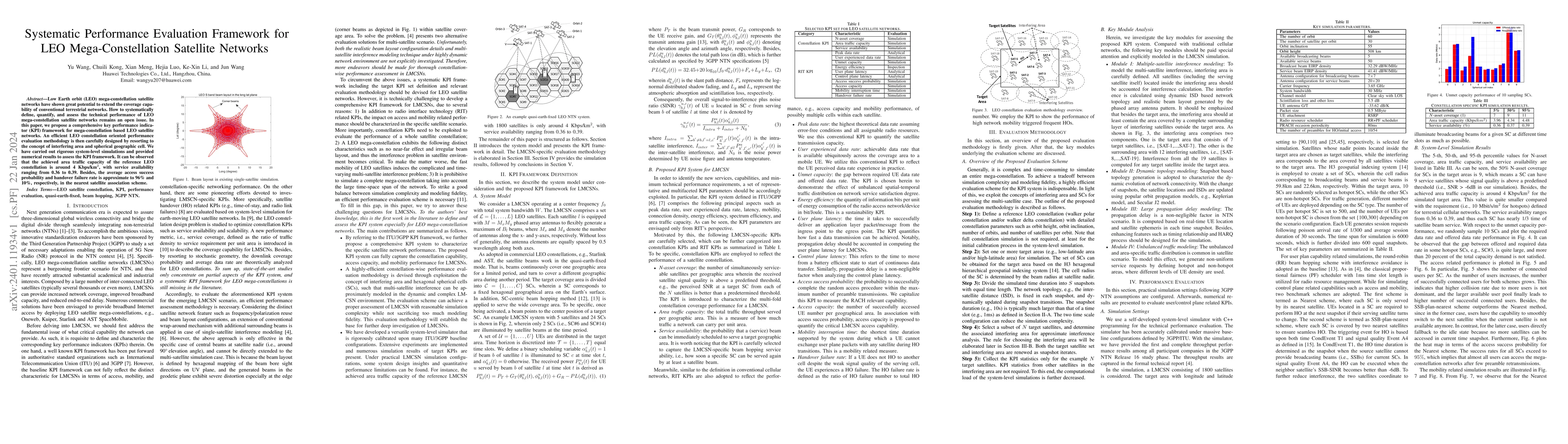 Thumbnail for Systematic Performance Evaluation Framework for LEO Mega-Constellation
  Satellite Networks