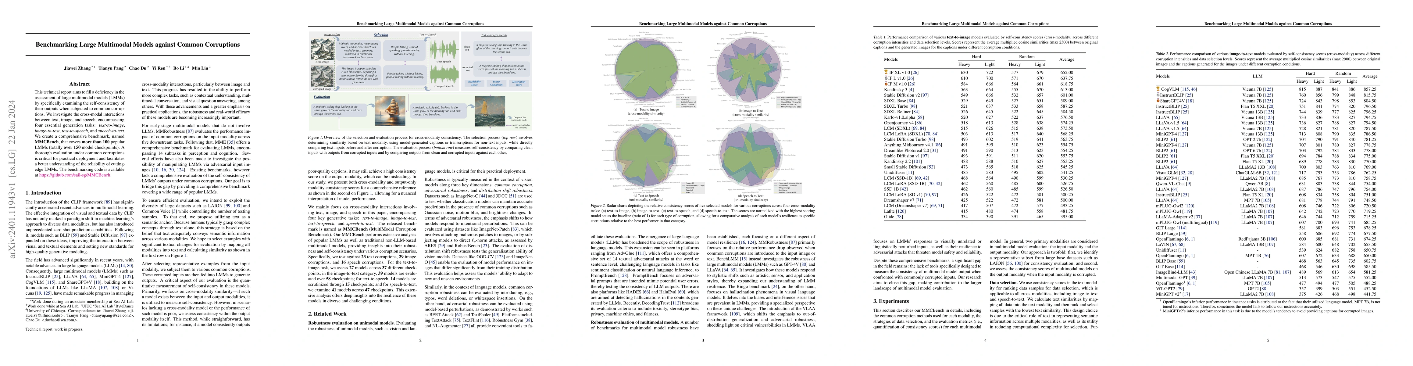 Thumbnail for Benchmarking Large Multimodal Models against Common Corruptions