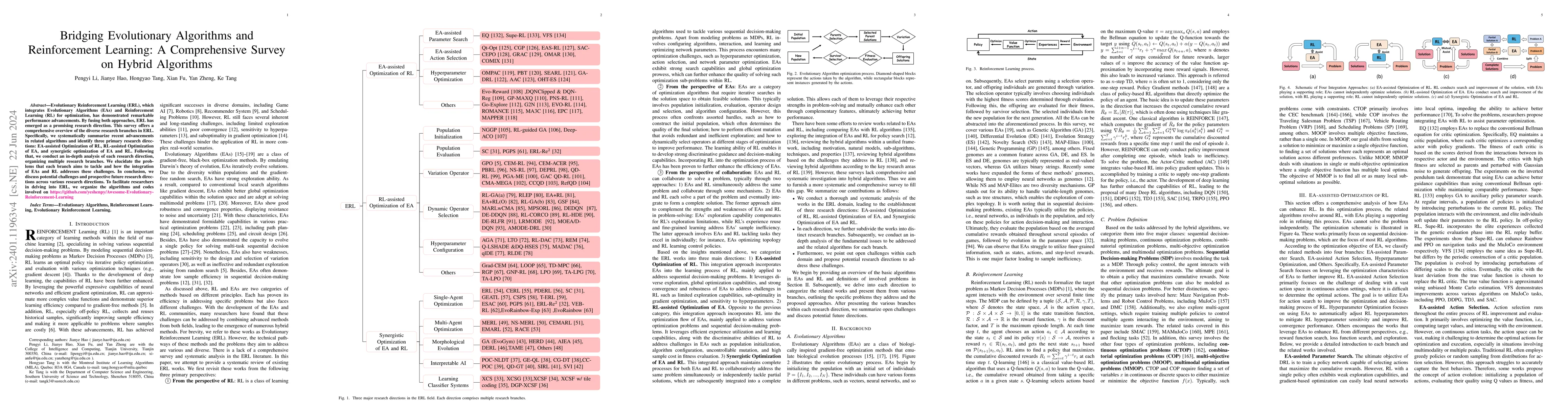Thumbnail for Bridging Evolutionary Algorithms and Reinforcement Learning: A
  Comprehensive Survey on Hybrid Algorithms