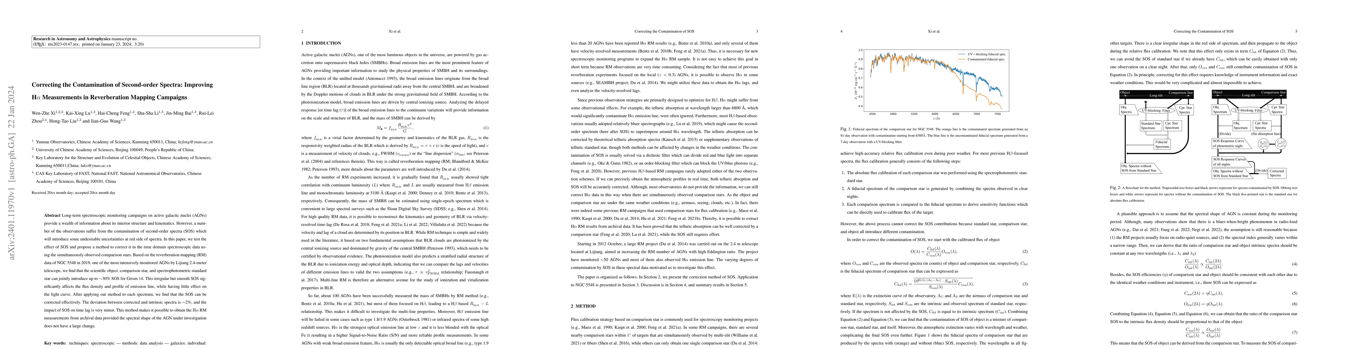 Thumbnail for Correcting the Contamination of Second-order Spectra: Improving
  H{\alpha} Measurements in Reverberation Mapping Campaigns