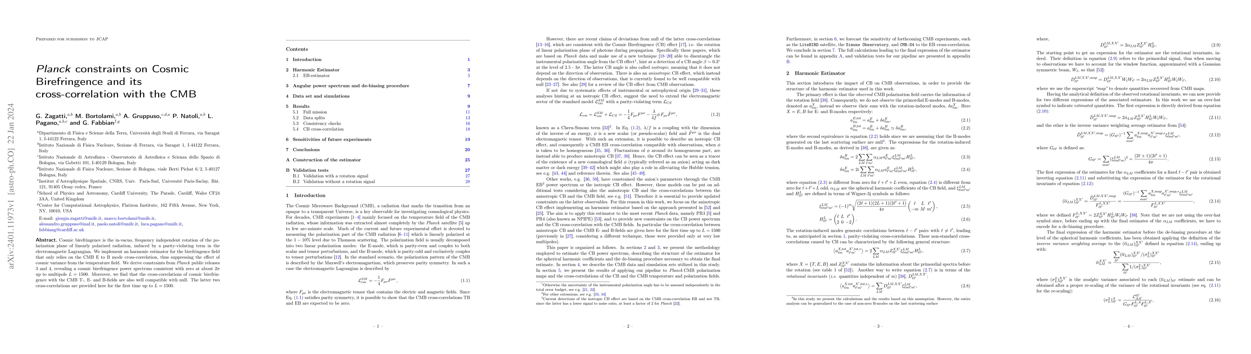 Thumbnail for Planck constraints on Cosmic Birefringence and its cross-correlation
  with the CMB