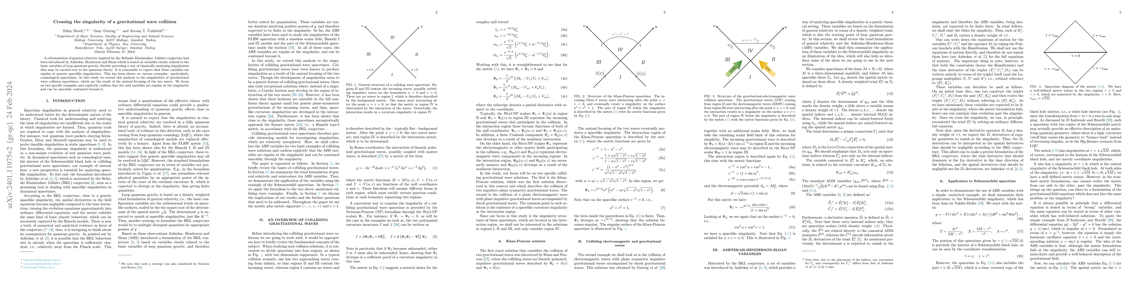 Thumbnail for Crossing the singularity of a gravitational wave collision