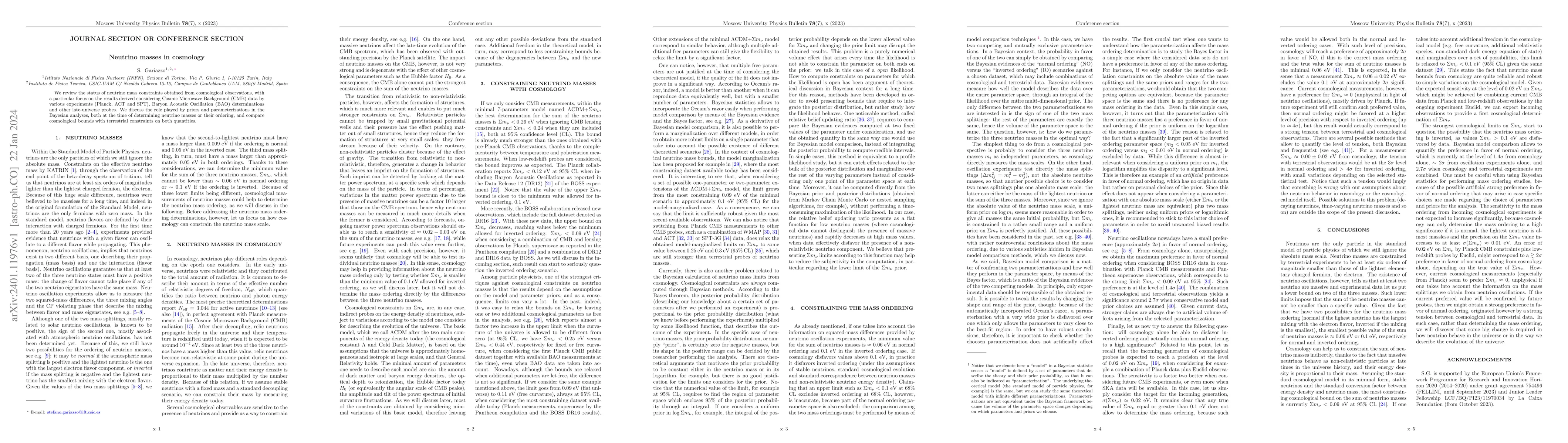 Thumbnail for Neutrino masses in cosmology