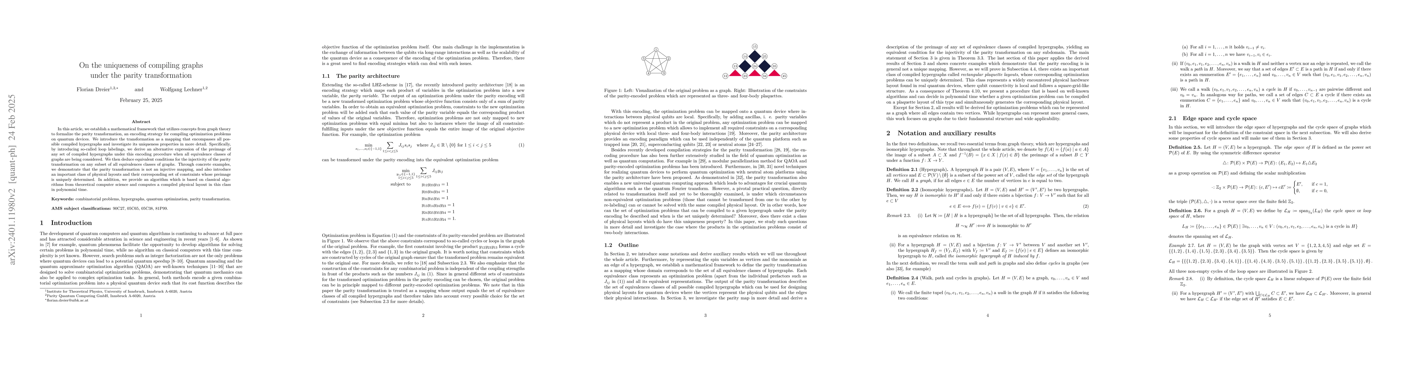 Thumbnail for On the uniqueness of compiling graphs under the parity transformation