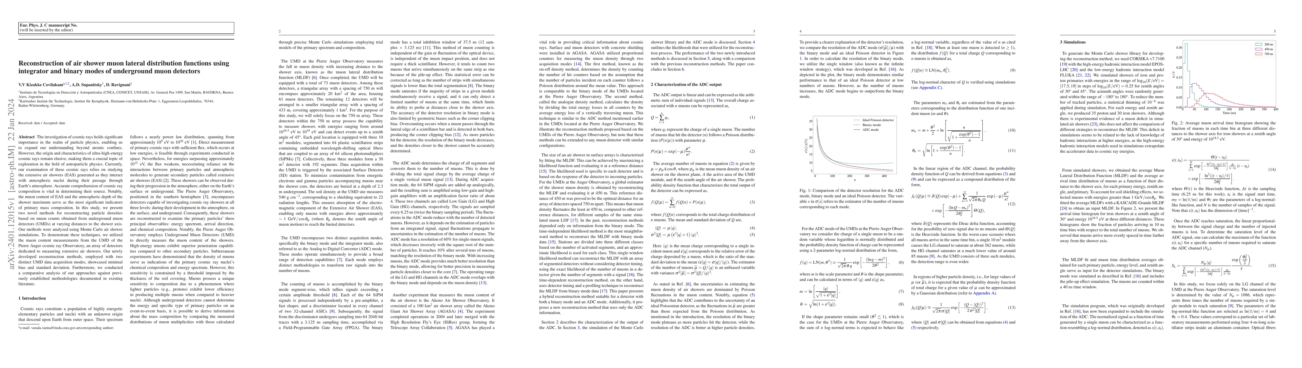 Thumbnail for Reconstruction of air shower muon lateral distribution functions using
  integrator and binary modes of underground muon detectors