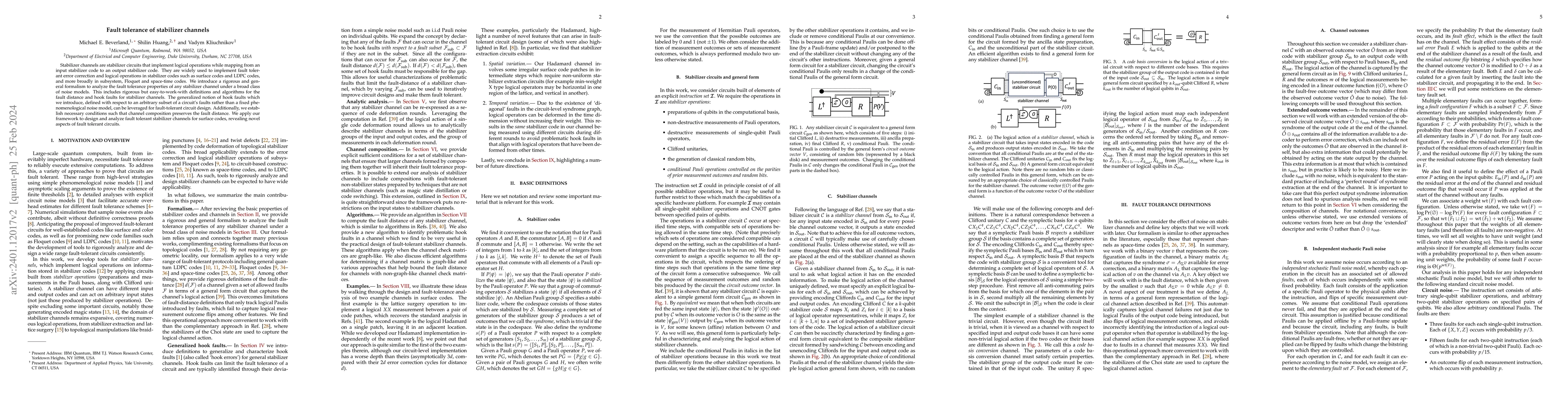 Thumbnail for Fault tolerance of stabilizer channels
