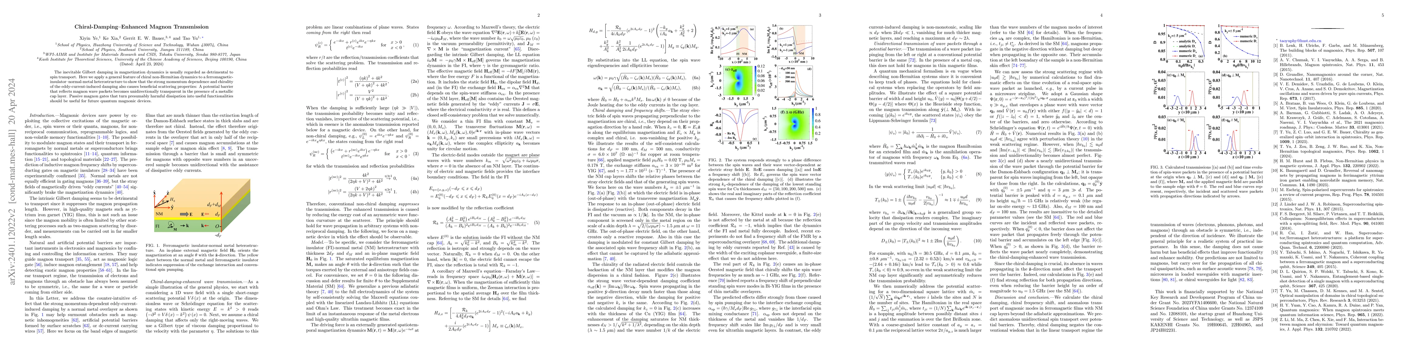Thumbnail for Chiral-Damping-Enhanced Magnon Transmission