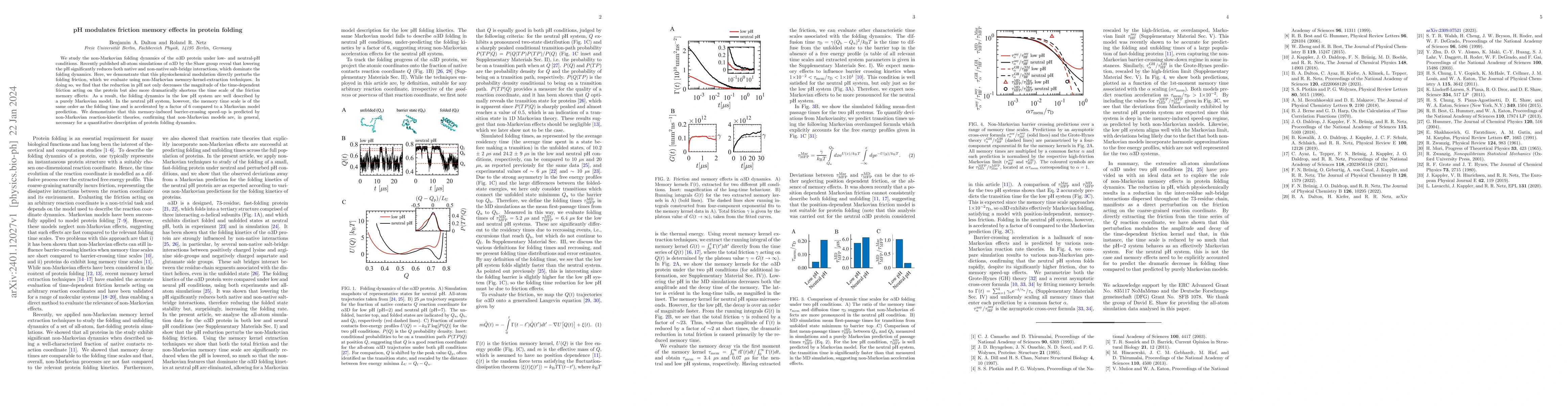 Thumbnail for pH modulates friction memory effects in protein folding