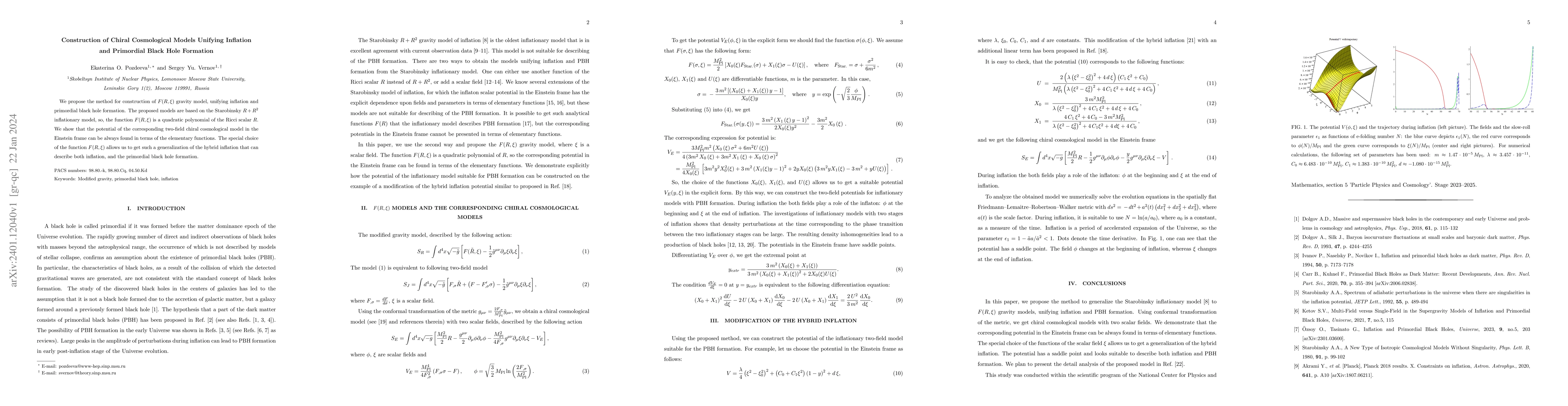 Thumbnail for Construction of Chiral Cosmological Models Unifying Inflation and
  Primordial Black Hole Formation