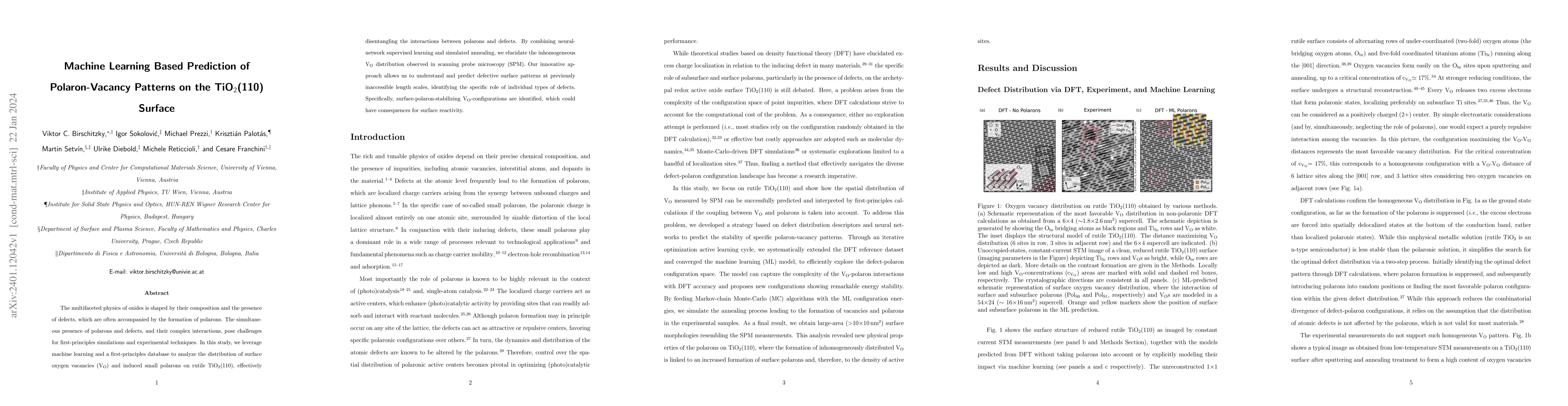 Thumbnail for Machine Learning Based Prediction of Polaron-Vacancy Patterns on the
  TiO$_2$(110) Surface