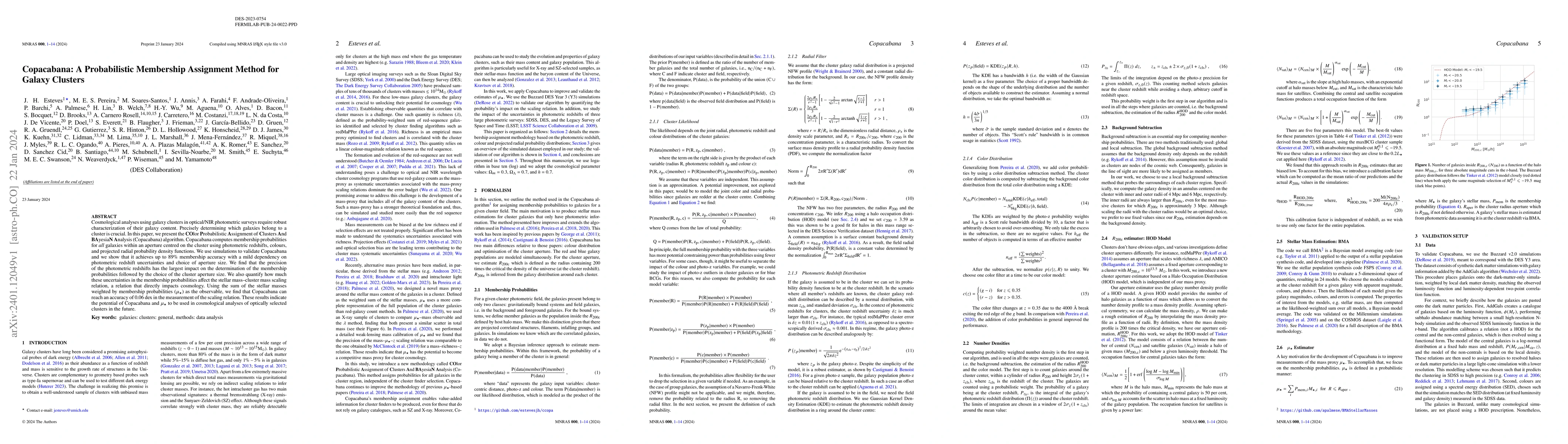 Thumbnail for Copacabana: A Probabilistic Membership Assignment Method for Galaxy
  Clusters