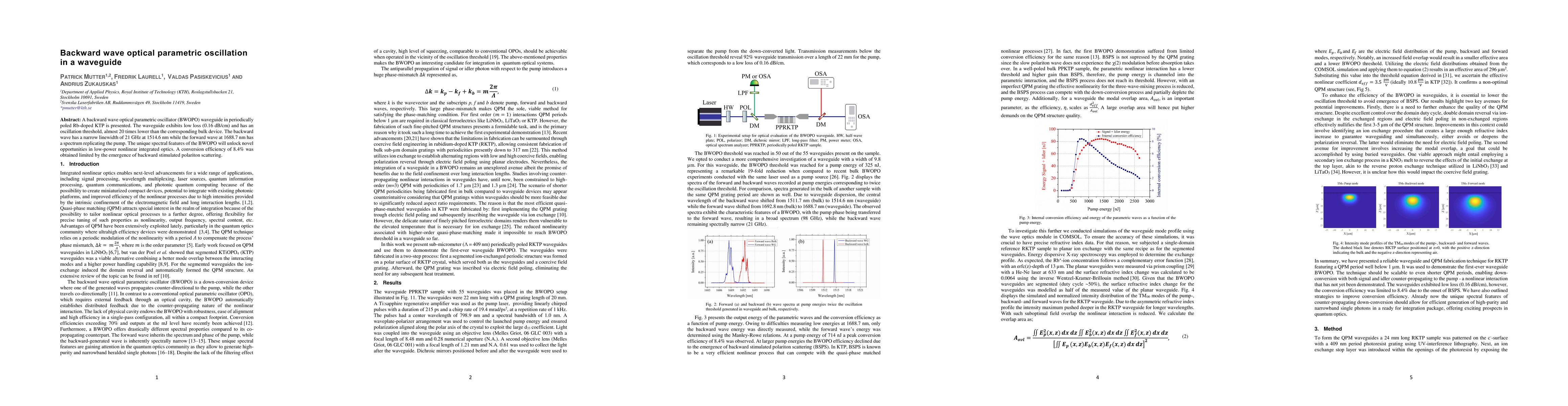Thumbnail for Backward wave optical parametric oscillation in a waveguide