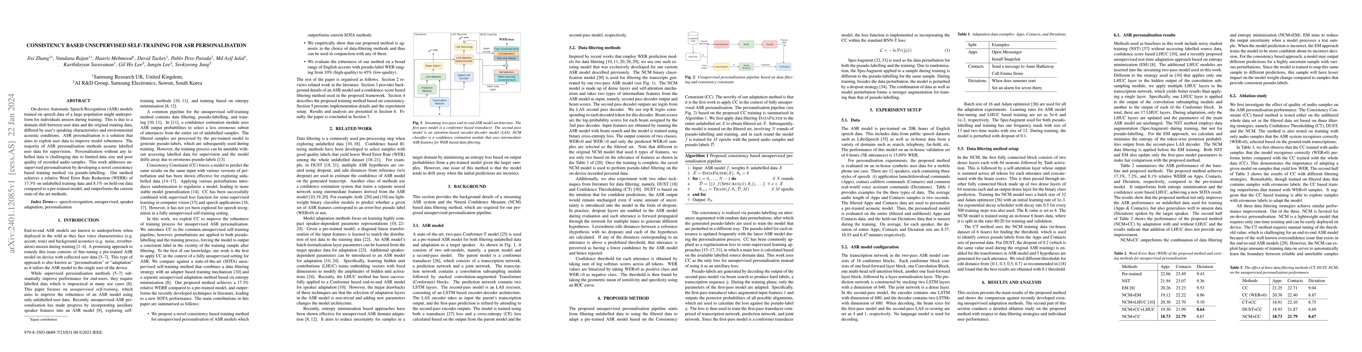 Thumbnail for Consistency Based Unsupervised Self-training For ASR Personalisation