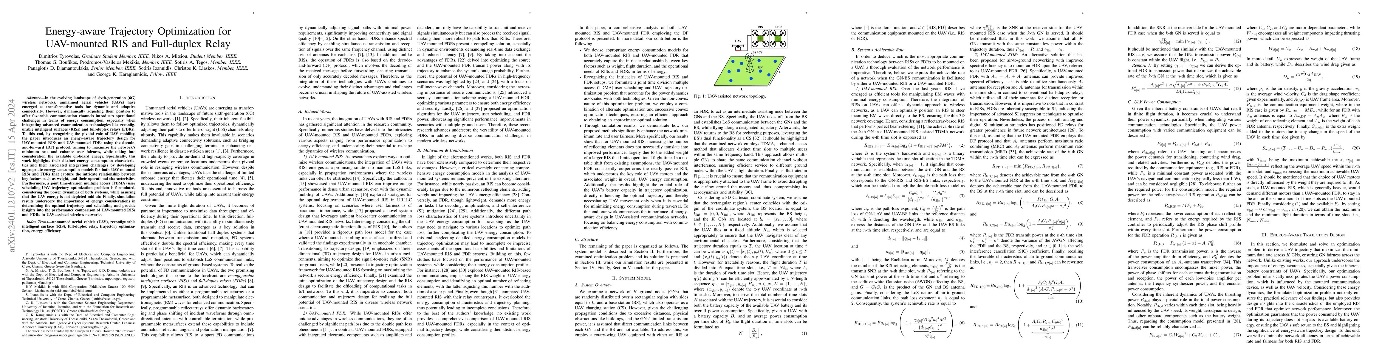 Thumbnail for Energy-aware Trajectory Optimization for UAV-mounted RIS and Full-duplex
  Relay