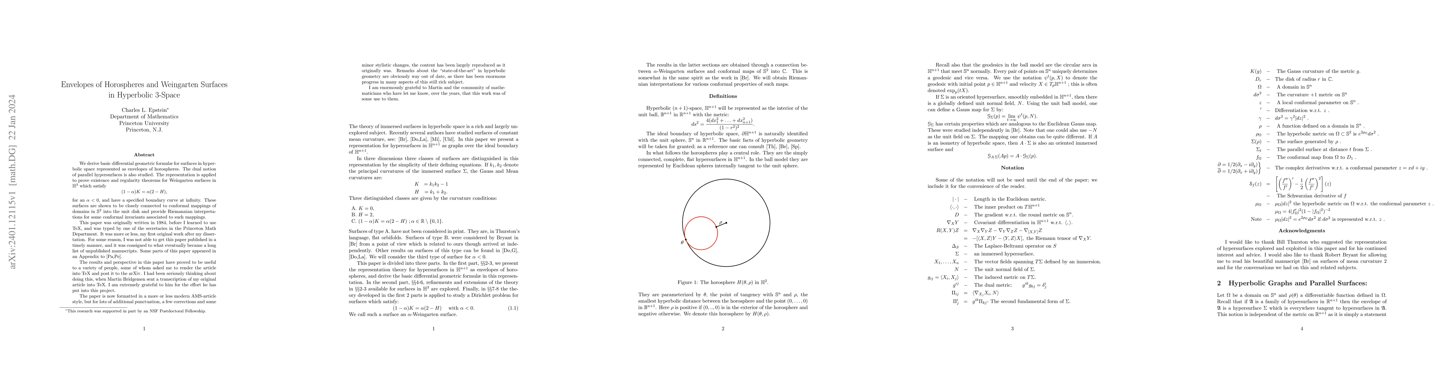Thumbnail for Envelopes of Horospheres and Weingarten Surfaces in Hyperbolic 3-Space