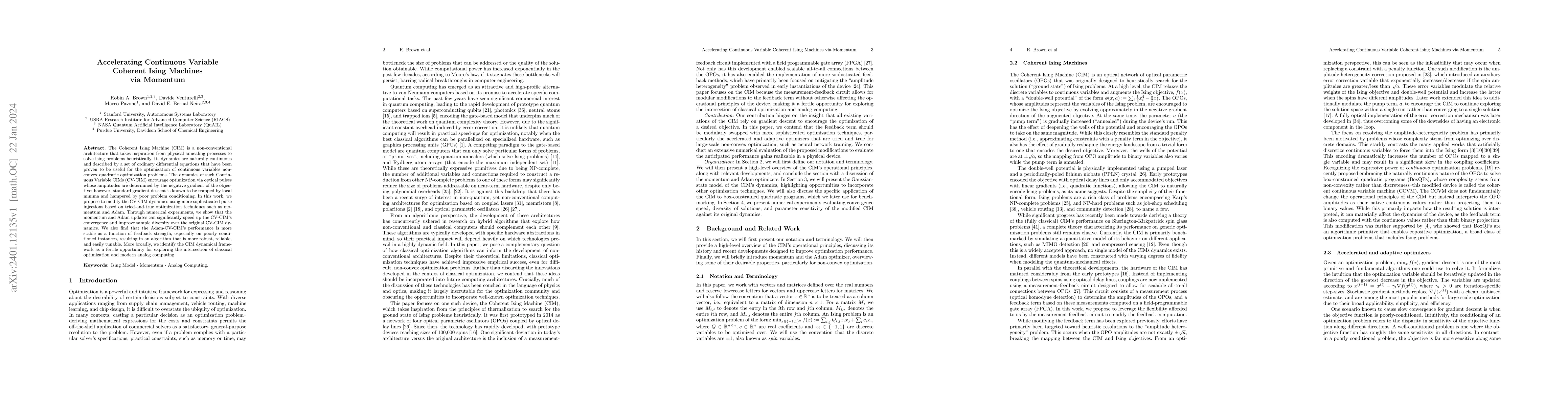 Thumbnail for Accelerating Continuous Variable Coherent Ising Machines via Momentum