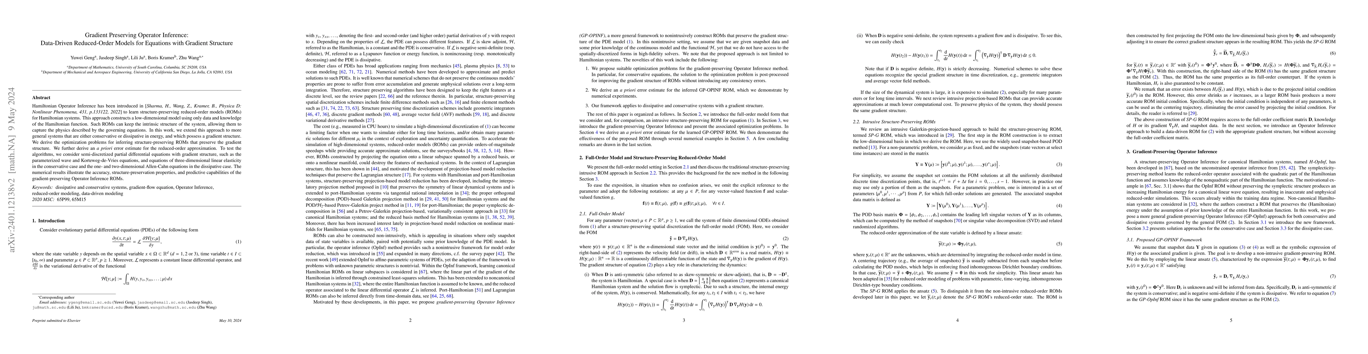 Thumbnail for Gradient Preserving Operator Inference: Data-Driven Reduced-Order Models
  for Equations with Gradient Structure